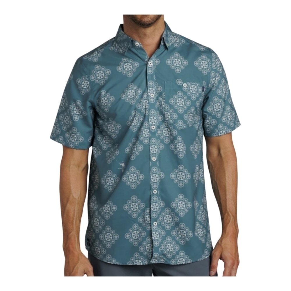 William Murray keepin it reel button down men's shirt teal